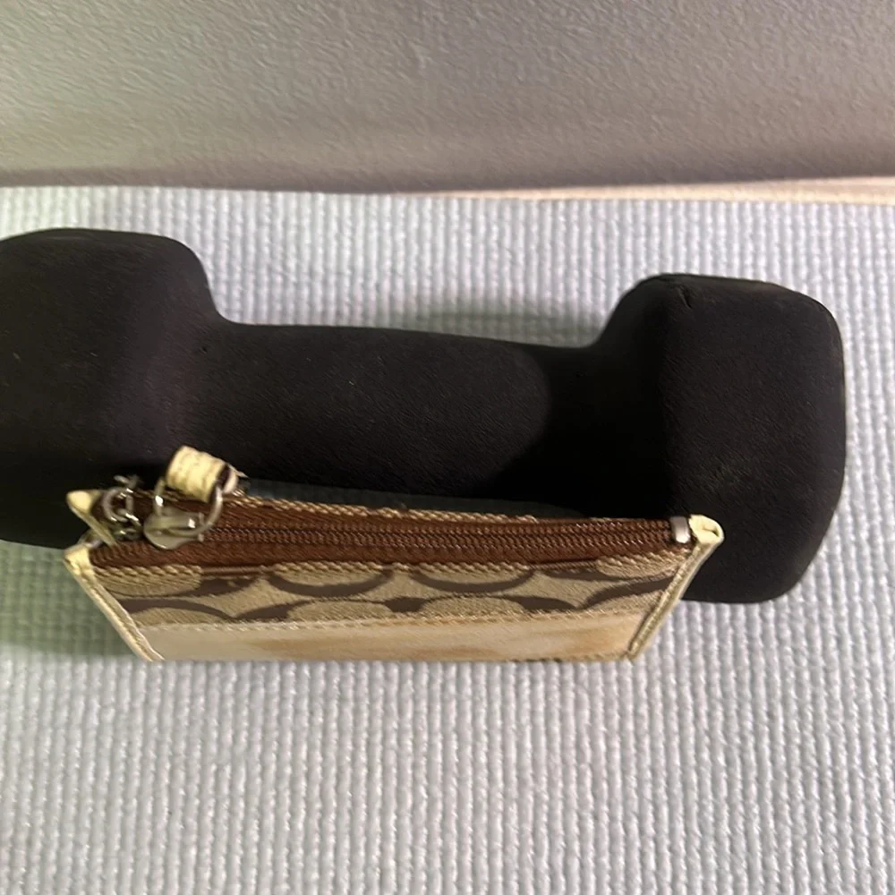 COACH Signature Silver Keychain Pouch Change Purse Wallet - Picture 4 of 6